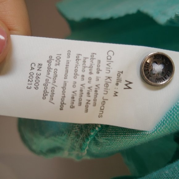 Calvin Klein Jeans Womens Teal Button Up - Picture 4 of 5